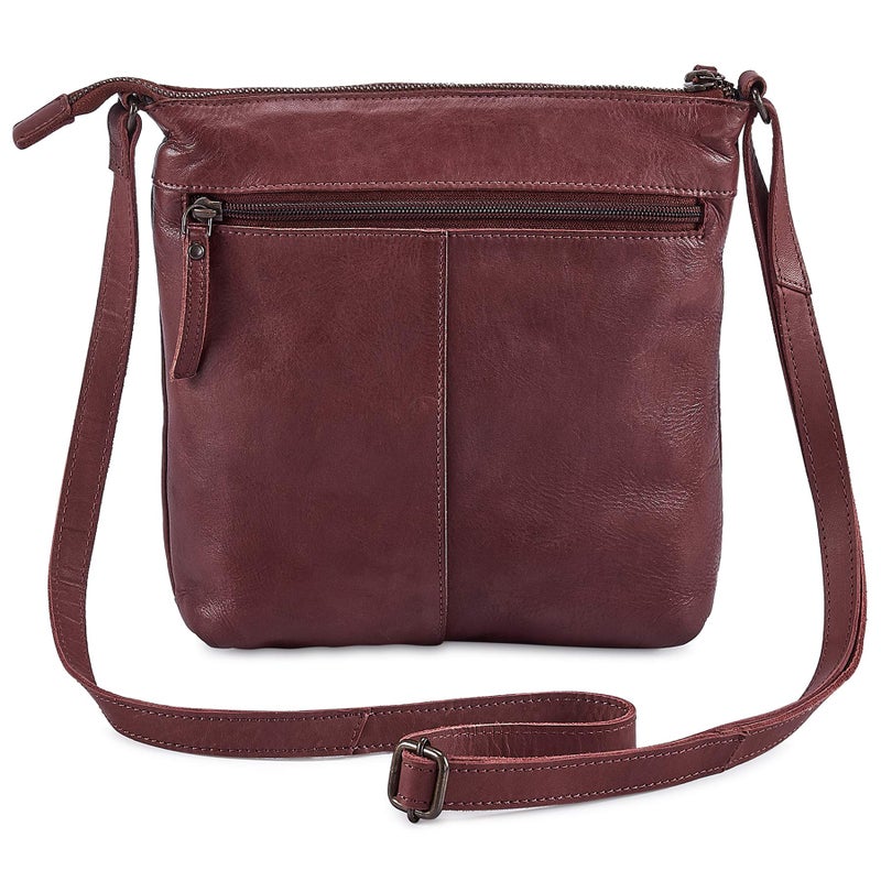 Cochoa Real Leather Purse for Women Crossbody Bag Travel Shoulder Handbag Small Vintage Pocketbook (Oxblood Washed Vintage) - Image 5